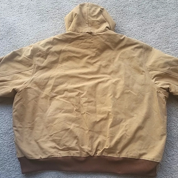Carhartt Jacket Mens 3XL Tan Hooded Quilted Blanket Lined Barn Chore Work J130M - Picture 3 of 11